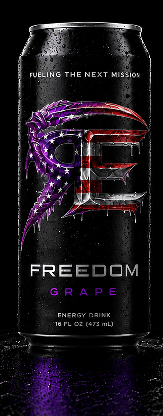 Freedom Grape energy drink can