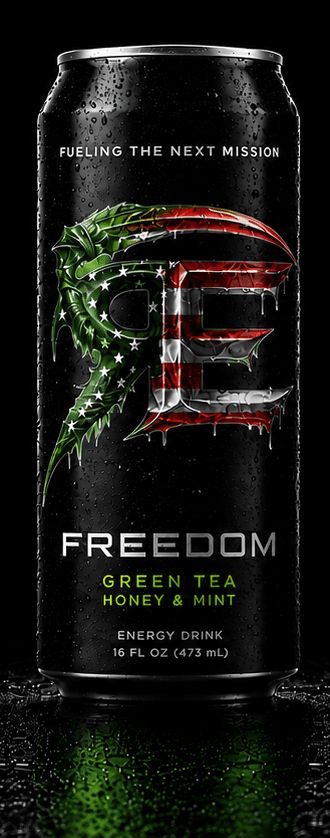 Freedom Green Tea Honey & Mint energy drink can