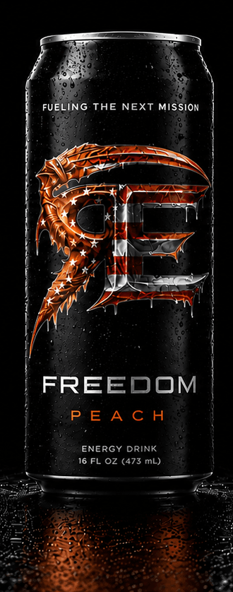 Freedom Peach energy drink can